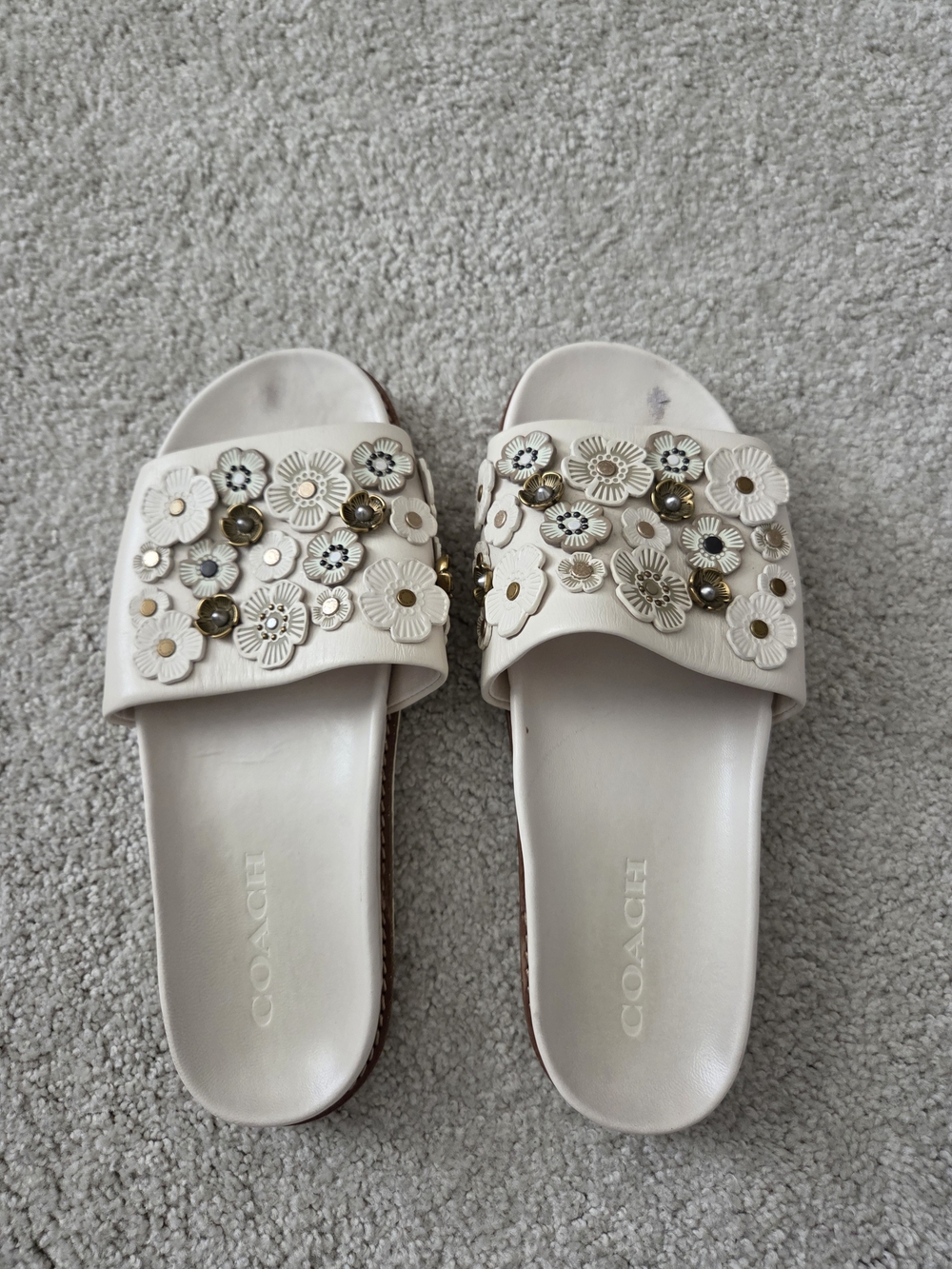 Coach Floral Slide Sandals